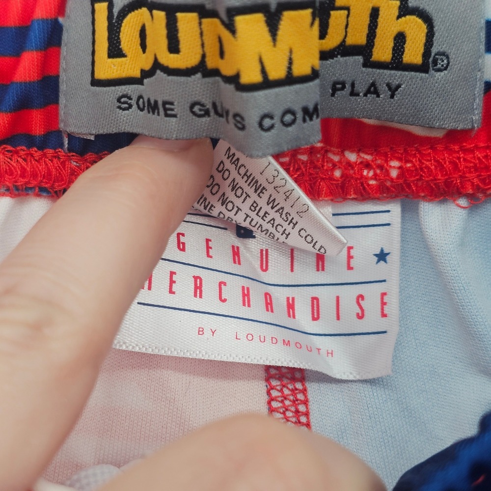Loudmouth Toronto Blue Jays Shorts L Blue Red Geometric MLB Athletic Deadstock - Picture 11 of 13